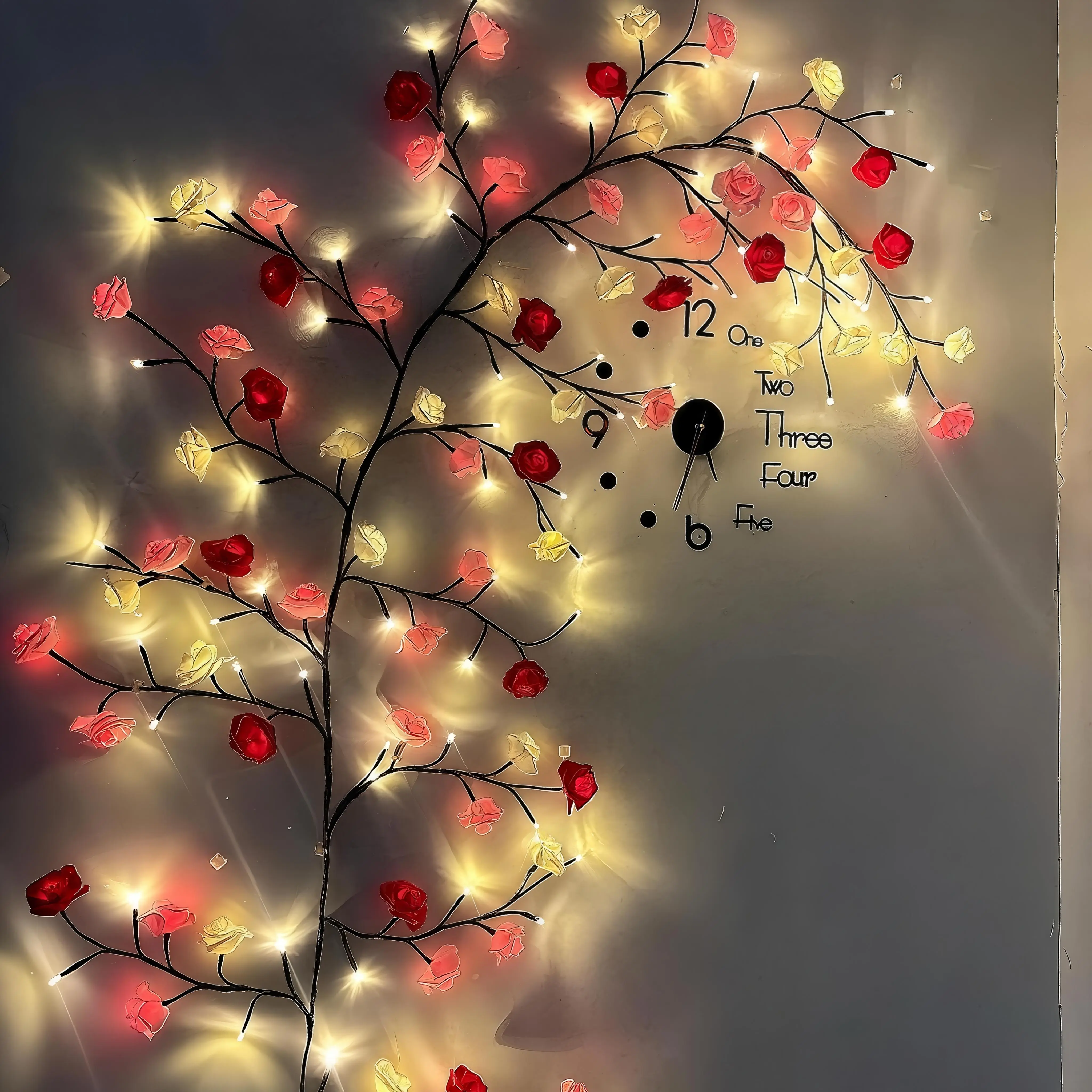 96 LED Rose Tree Shaped Light,1Count USB Powered LED Light String,DecorativeLight for Home Party Wedding Festival, PartyDecor