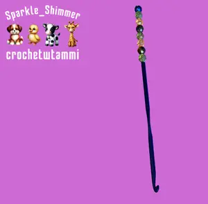 Sparkle & Shimmer Beaded 4mm Crochet Hook for Crafting Versatile Practical Essential Tool for Beginners & Experienced Crocheters