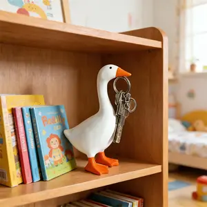 Office Desk Duck Key Holder |,Cute Figurine for Work ,Functional Key Clip ,Stress Relief Decor , Coworker Gift Idea,office desk decor, cute figurine for work, key holder desk, stress relief toy, workplace accessory, duck decor, desk pet, gift for coworker