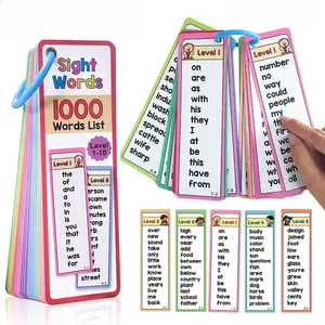 Reusable Toddler Flash Cards, 1000 High-Frequency English Words, Vocabulary Flashcards, 41 Dual-Sided Waterproof Cards, Early Education Learning Tools