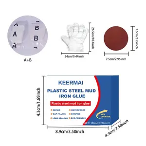 Plastic Steel Mud Iron Glue High Strength Waterproof Leak Repair Adhesive Multi Functional AB Glue for Ceramic Tile Patching Bonding 100ml/200ml
