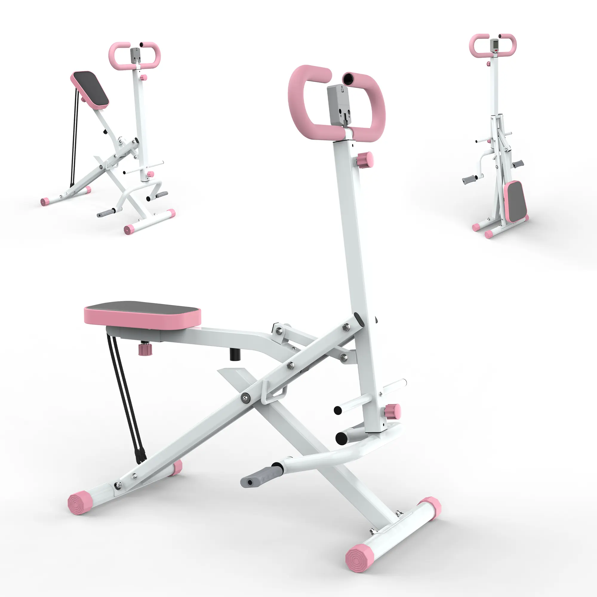 Foldable Glute Back Extension Machine - Home Fitness Equipment, Strength Training Gear with Resistance Bands, Digital Display, Leg Press, Hip Thrust Functions, 250 lbs Weight Capacity, Abs, Hip Thrusts, At Home Glute Workout Equipment, Glute Workouts