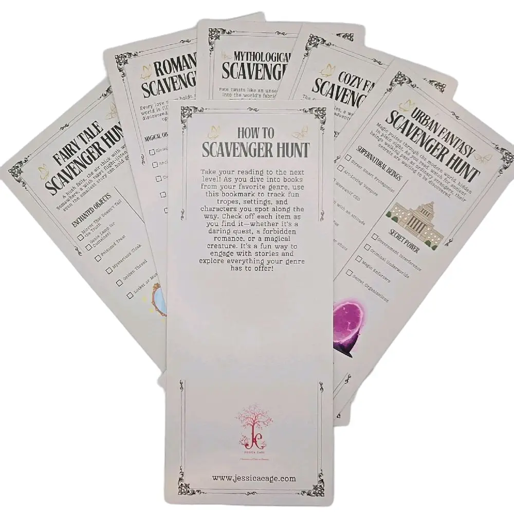 Plot Quest: Scavenger Hunt Bookmarks - Genre Based Bookmark Packs of 5