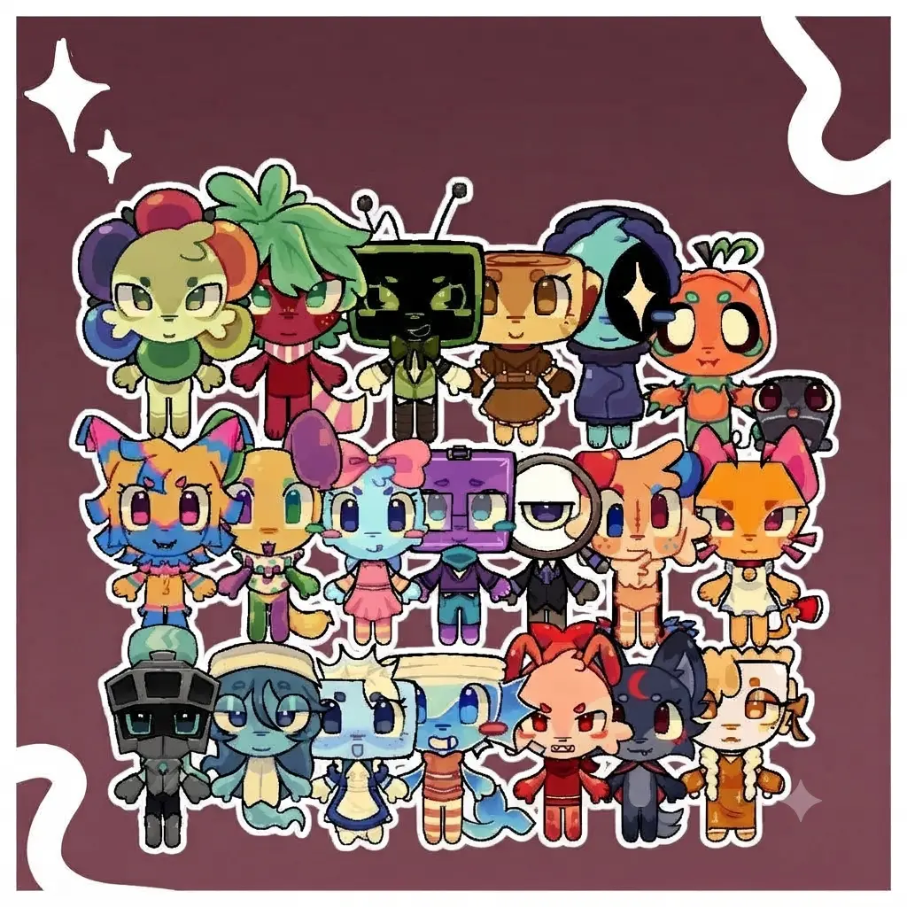 ROBLOX Dandy's World Acrylic Keychains – Dandy, Rodger, Tisha, Pebble, Astro, Goob, Scraps,... Cute Charms Gift, Durable Bag Charm for Keys, Backpack or Purse, Unique Collectible Gift for Fans