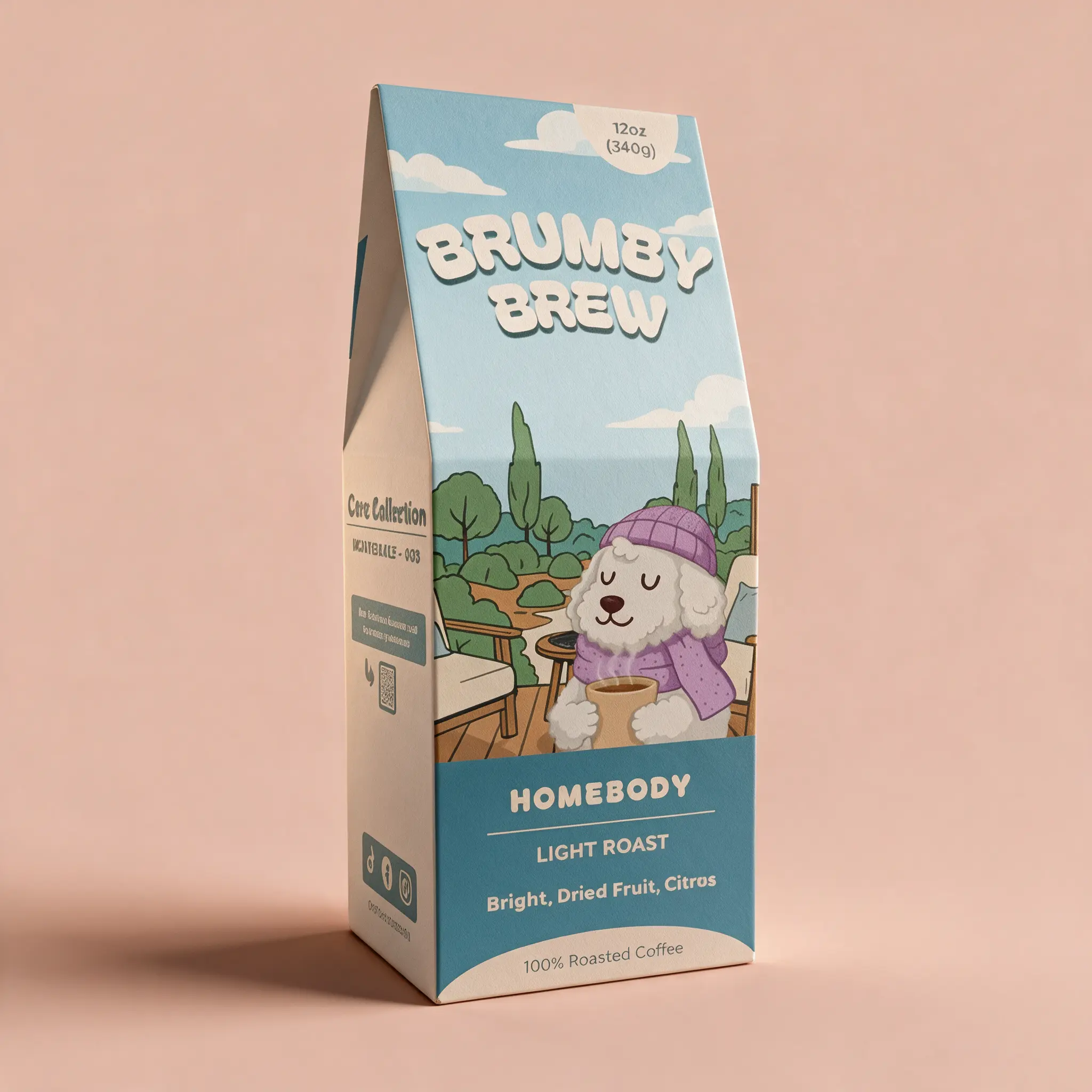 Brumby Brew Homebody Light Roast Coffee Beans | Premium Ethiopia, Mexico, Brazil Beans | Dried Fruit, Bright, Citrus Notes