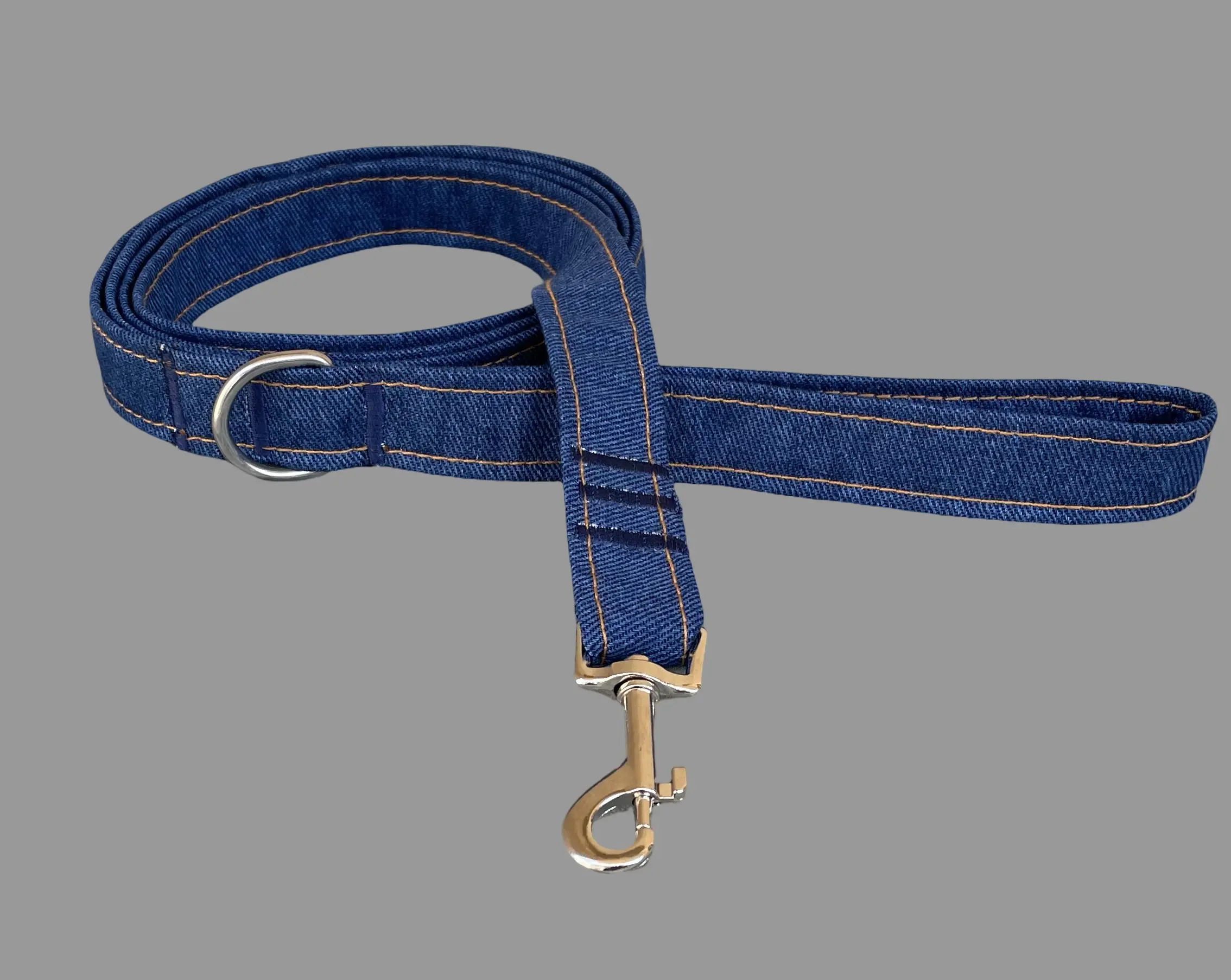 Handmade Upcycled Dog Leash – Blue Denim - Durable, Stylish, Eco-Friendly Dog Accessory