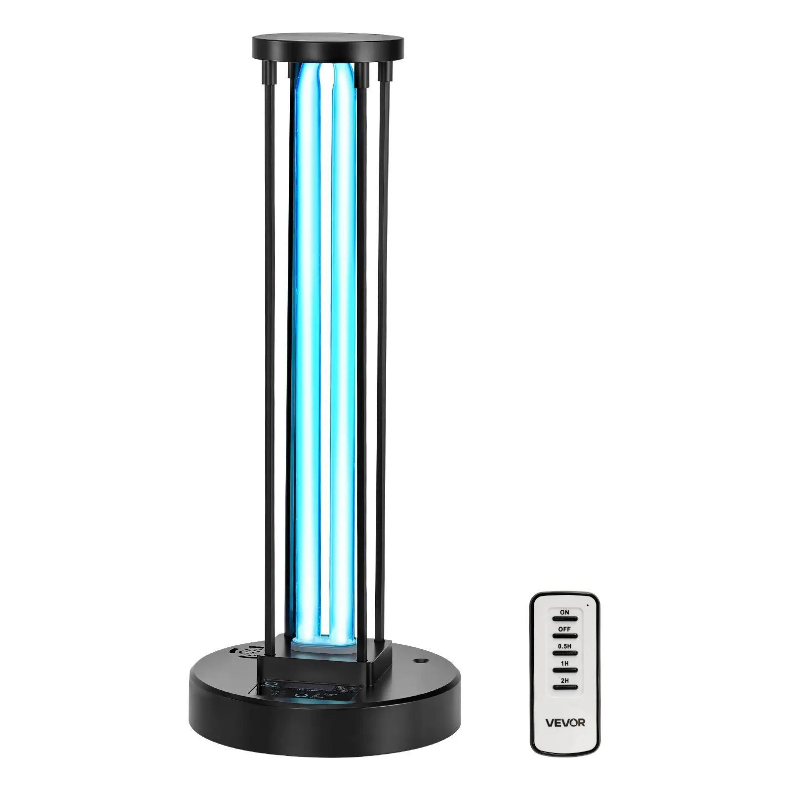 VEVOR 1-Pack 36W UVC Ultraviolet Lamp with Ozone Purifier, UV Light for 400 sqft Room Disinfection, 3-Gear 30/60/120-Minute Timer & Remote Control