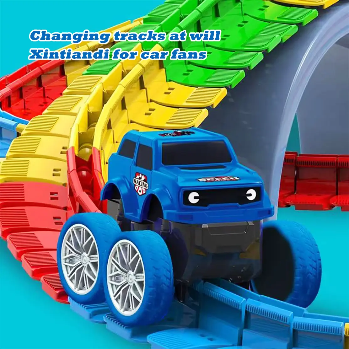 Car Track Set Race Track Toys for Boys Kids with LED Light-Up Race Car, Slot Race Car,Flexible Changeable Magic Race Car Track Toys for 3 4 5 6 7 8+Year Old Boys Girls as Best Birthday Gifts r34diecast