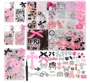 2380 Pcs Junk Phone Case Charms Kit, Charms for Customizing DIY Cases, with Nail Accessories, Cute Bow, Star, Candy, Letter Beads, Flatback Aesthetic Big Decor for Mother's Day