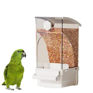 Durable Plastic Parrot Feeder, Splash-Proof Bird Cage Food Distributor, Multi-Hole Design for Easy Viewing, Ideal Pet Accessory, Bird Feeding Station