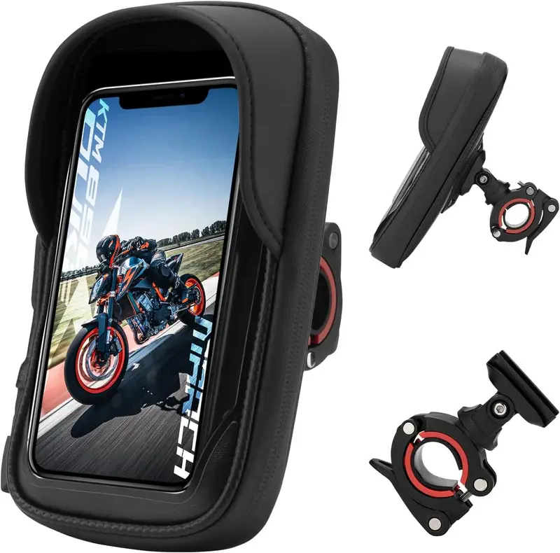 ROCKBROS Waterproof Motorcycle Phone Holder - Secure-Mount Universal Handlebar Bag for All Smartphones, Motorcycle Riders