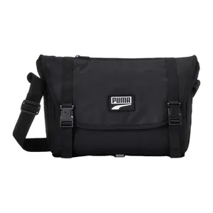PUMA Deck Messenger Bag with Logo Flap, Polyester, Unisex, Shoulder Bag, Black Casual Crossbody Bags Solid Color Shoulderbag