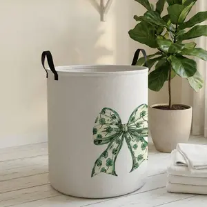 One dirty laundry basket, a laundry basket with a four-leaf clover butterfly pattern and a handle, a durable material-made household collapsible dirty laundry storage basket, a large capacity laundry storage basket, a toy storage box, Ramadan