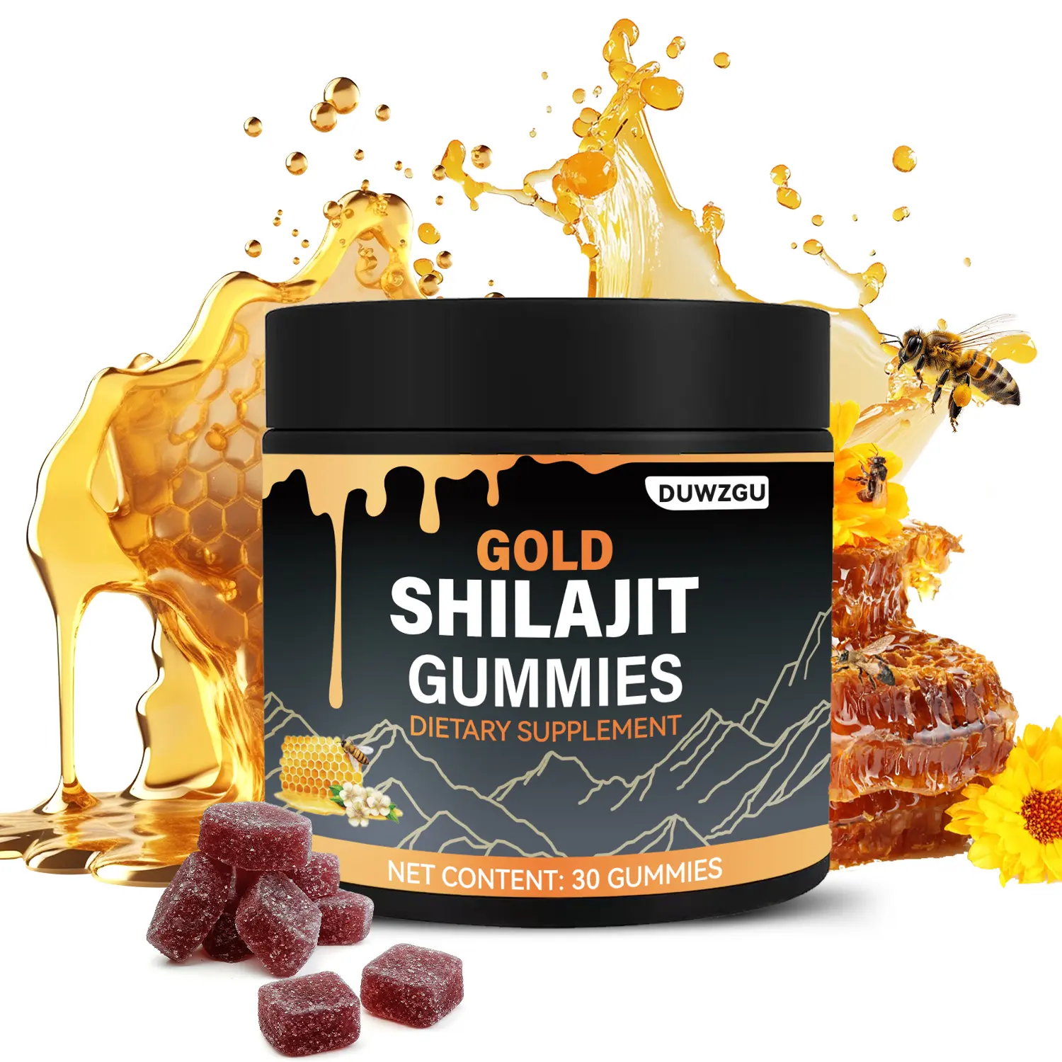 Shilajit Gummies 30 Gummies | Organic Manuka Honey | Energy & Stamina Boost for Fitness