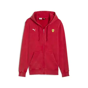 PUMA Mens Scuderia Ferrari Sportswear Hooded Sweat Jacket Athletic Outerwear Casual - Red