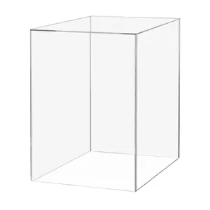 Acrylic Display Riser Box with One Open Side 10" x 10" x 15" No Lid Versatile Clear Tall Retail Merchandise Storage Bin or Product Platform Hollow Dust Cover No Assembly by 321 Plastics