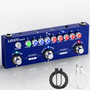 LEKATO Bass Multi Effects Pedal with IR Loading 9 AMP Models/Bluetooth/Recording