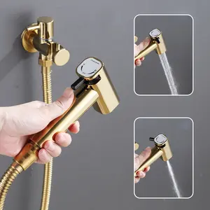 Handheld Sink Spray Set Copper Valve Core Self-Cleaning Shower Head Modern Bathroom Personal Hygiene Metal Material Elastic Tube Handheld Bidet Sprayer