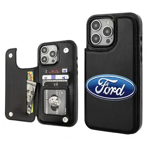 Ford AestheticPattern Casing For iphone 16 15 14 13 12 PRO PLUSMAX PU Leather Card Holder Stylish Gift ShockproofProtection Anti-Drop Protective Protector PhoneCases Shell Cover Custom Smartphone Cellphone minimalist heritage phone case