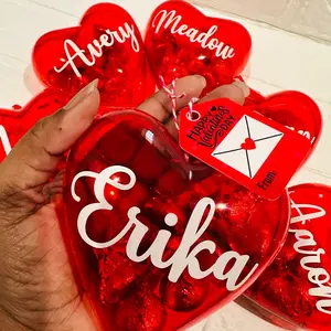 Heart Containers/Plastic Heart Containers/Classroom Valentines/Candy Holders/Fillable Heart containers/Valentine Gifts