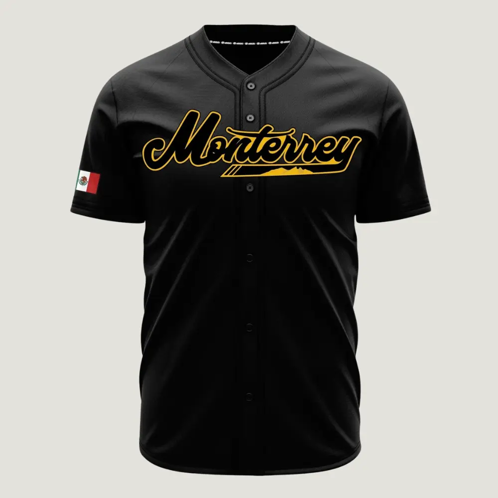 Unisex Monterrey Mexico Baseball Jersey – Button Up Sports Shirt, Breathable Mesh Athletic Jersey, Mexican Heritage Fan Apparel, Game Day Uniform