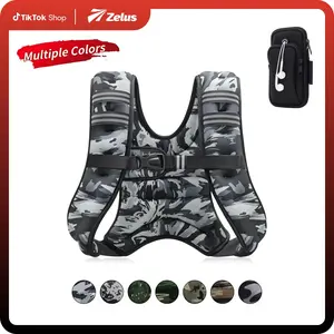 【SpringStatements】ZELUS Urban Tactical Military-Style Weighted Vest 6–30lb Camo with Reflective Stripe Detachable Phone Pouch & Adjustable Straps for Walking Workout Motivation & Strength Training