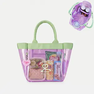 [NEW IN] Five Season Home waterproof clear mesh tote bag — transparent jelly handbag with inner zippered pocket and bottle straps for beach, pool, and picnics