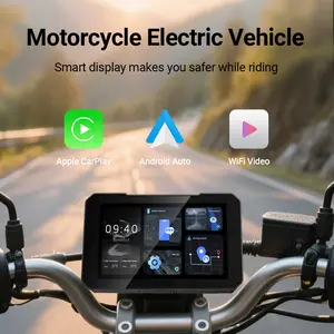 5Inch Motorcycle DVR Portable Wireless CarPlay Android Auto Screen AutoLink AirplayIP67 Waterproof GPs Al Voice Dual Bluetooth