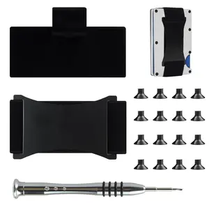 19 count Wallet Replacement Screw Kit, Wallet Elastic Band Replacement Compatible with Ridge Wallets, Wallet Accessories  Kit with 16 Screws, ,  Strap (Upgraded Full Set - Black)