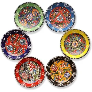 Ceramic Small Dipping Bowls Set of 6, 2.5 Oz Soy Sauce Dish,  Charcuterie, Colorful Pinch, Dishwasher & Microwave Safe Sauce, Mini (BLOOM ARRAY)