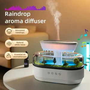 Raindrop Diffuser Humidifier, Forest Landscape and White Noise, Seven Color Light Effects, Ambient Atmosphere, Aromatherapy Humidifier