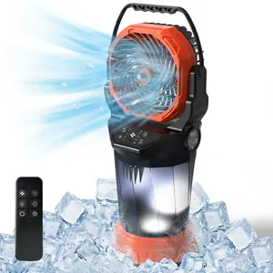【Fathersdaygift】TaskStar Portable Misting Fan, Rechargeable Battery Powered Outdoor Cooling Fan with 2L Water Tank, RGB Lights, 4 Speed & Spray Modes, for Patio, Camping, Beach, Garage & Workshop