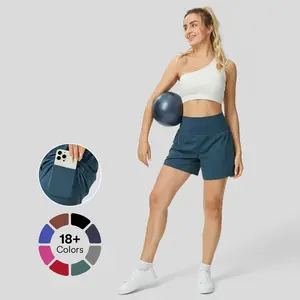 Halara SoftlyZero Airy Super High Waisted 2-in-1 Cool Touch Yoga Shorts 5'' with Pockets-Longer Length#TikTokShopSpringGlowUp