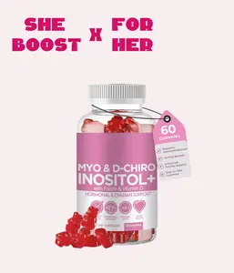 Myo & D-Chiro Inositol Gummies For Women, Vitamins Supplements for Women, Support Hormone & Mood Balance, Support Ovarian & Cellular Health, Raspberry Flavor, 60 Gummies