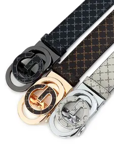 Men's Fashionable Plaid Pattern Buckles Belt, Casual Business Belt for Party, Daily Clothing Decor, Trendy All-match & Exquisite Belt for Birthday Gift, Artisan Leather Belt