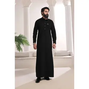 Premium Black Saudi Shirt Collar Thobe