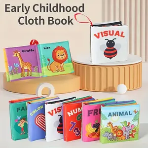 Baby Early Education Interactive Crinkle Cloth Book, 3D Cartoon Animal Design, Sensory Toys for Infants & Children, Toddler Busy Book, Preschool Busy Book