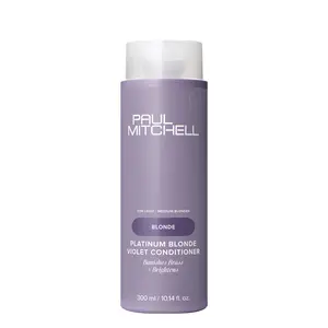 Paul Mitchell Platinum Blonde Violet Conditioner - 300ml Purple Formula for Light & Medium Blondes - Cools Brass Tones & Conditions Hair Silk Protein Hydrating