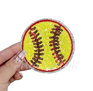 Softball Sequin Patch - 3.15”