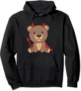 Bear Halloween Cute Devil Costume Bear Halloween Pullover Hoodie - Jessicabal Shop 80B0BD9BJ5VT