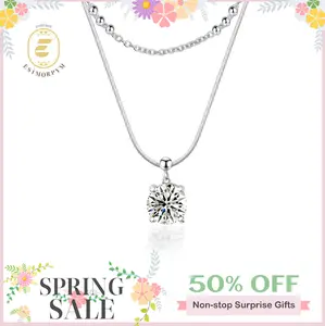 Moissanite 2ct Whispers of Love Copper Pendant Necklace Wedding Engagement Anniversary Gift for Women