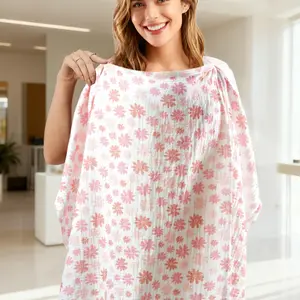 Outdoor Floral Print Nursing Cover, Breathable Lightweight Feeding Shawl, Multifunctional Baby Wrap for Public Places, Perfect Gift for Mothers