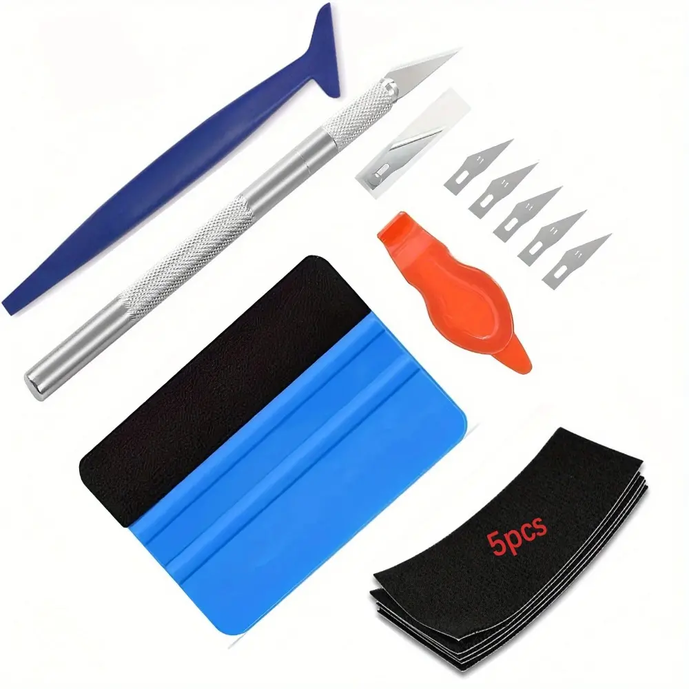 Vinyl Wrap Application Tool Kit, Window Tint Kit with Cutter, Squeegee, and Spatulas for Film Installation, Vinyl Wrapping