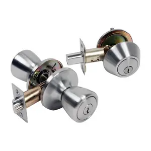TULIP Home Plus LA2142 Apex Tulip-Style Entry Lock Set - 2.75x2.75 in., Single Cylinder Deadbolt, Doorknob, Door Hardware