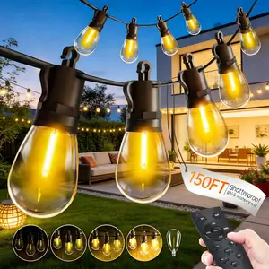 TBOSW Outdoor String Lights 150ft 45m LED Patio Lights 43+2 S14 Dimmable IP65 Waterproof Remote Control Energy-Saving Shatterproof for Homes Events Decor Hanging Ornaments Hangable Decoration easter decor 2026 Led Backlit