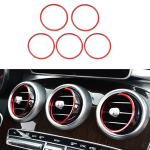 Alloy Car Interior Front Air Conditioning Vent Outlet Ring Trim Cover For Mercedes Benz C GLC Class W205 X253 2015-2021