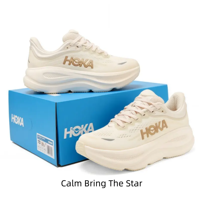 Cream Beige Cloud Cushion Running Shoes Breathable Wave Perforated Mesh Upper Ultra Thick Soft Foam Platform Midsole Shock Absorbing Lightweight Unisex Trainers