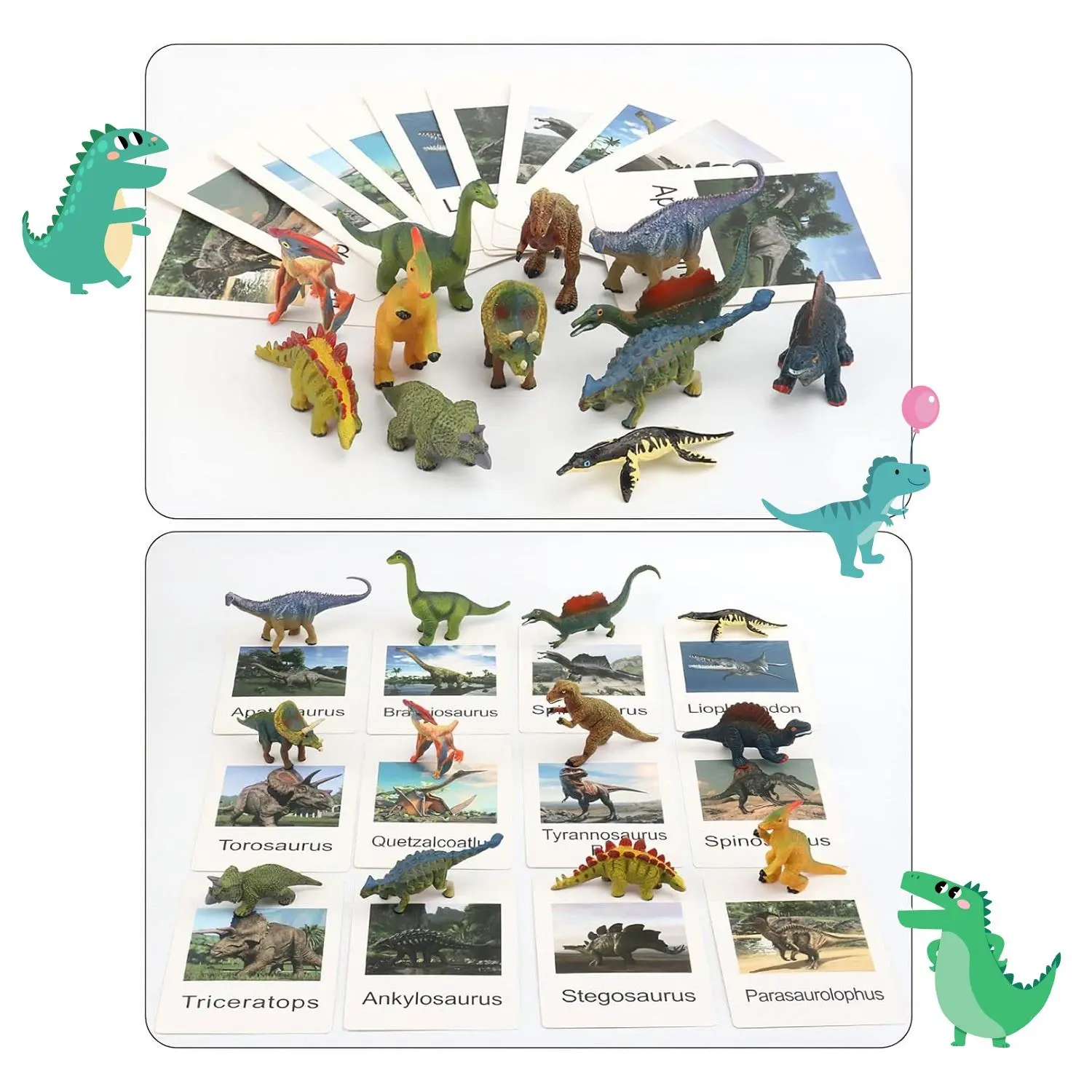 36pcs Small Animal Figurines Learning & Education Toys, Plastic Realistic Dinosaur Zoo Jungle Safari Sea Ocean Animal Figures, Learning Activities Matching Game Science Toys.Mini animal figures