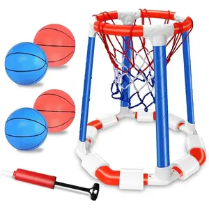 Pool Basketball Hoop Floating Set, Pool Toys and Pool Games for Kids and Adults, Durable Basketball Hoop with Balls Pump for Pool, Outdoor Swimming Water Play Family Party for Summer