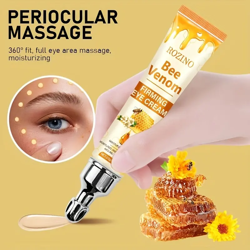 ROZINO Bee Venom Eye Cream 20g Tube for Periocular Massage Moisturizing Firming Formula Hydrate Moisture Hydrating Moisturize Moisturizer Calendula Gentle Honey Radiant Repairing